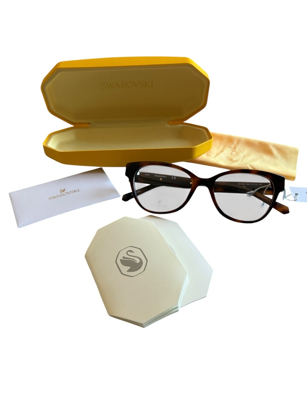 Swarovski SK5392 052 Tortoise Cat Eye Eyeglasses Frames 51-16 + Case NWT - Picture 4 of 13